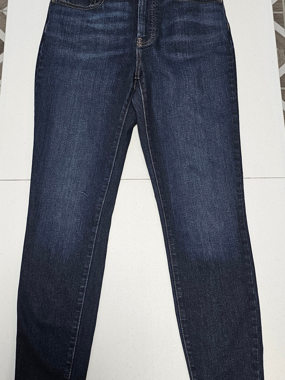 Everlane Dark Indigo High-Rise Clean Denim Skinny Regular Jeans Deep Blue Wash - Picture 2 of 12